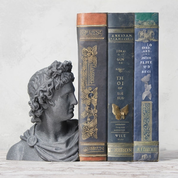 Buchstütze Griechische Statue - Skulptur Deko Figur, Elegante Bücherstütze für Wohnzimmer, Bücher Deko zum Regal Dekorieren