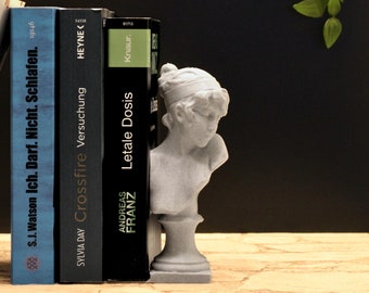 Sappho Skulptur Buchstütze - Bücherhalter als Statue, ideales Geschenk für Buchliebhaber oder zum Regal dekorieren