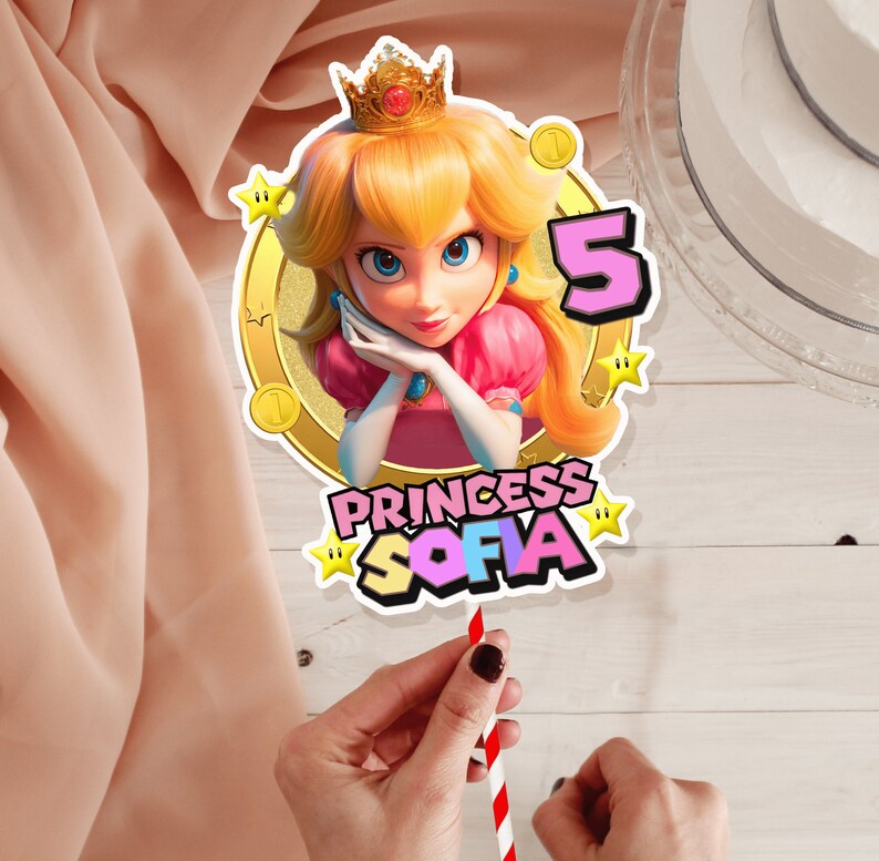 Princess Peach Cake Topper Peach Super Mario Printable Cake - Etsy