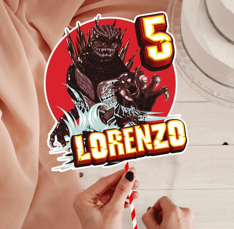 Godzilla Cake Topper Monsters Printable Cake Topper Birthday - Etsy