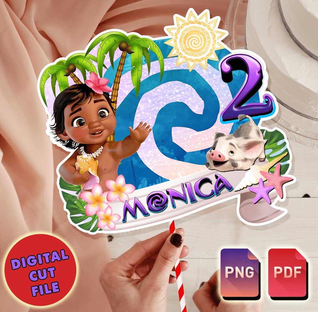 Moana Digital Cake Topper Baby Moana Printable Cake Topper - Etsy