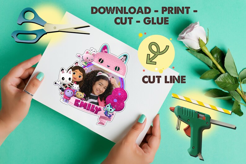 Gabby's Dollhouse Cake Topper With PHOTO Printable Cake - Etsy