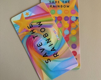 Save The Rainbow Tracker | Reusable Cash Stuffing Binder Insert | Budget Challenge Envelope System | Challenge