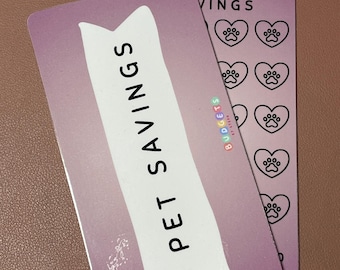 Pet Savings Tracker | Reusable Cash Stuffing Binder Insert | Budget Challenge Envelope System | Challenge