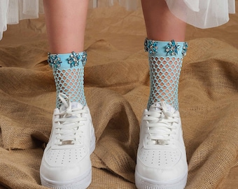 TOETOE - Women's Fishnet Toe Socks – Breathable Foot Cover, Seamless Anklet 