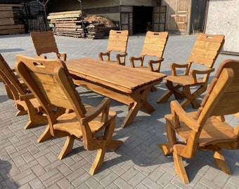 Handcrafted Mahogany Outdoor Furniture Set: Painted and Impregnated for Durability/ Outdoor/ Furniture set/ Mahogany