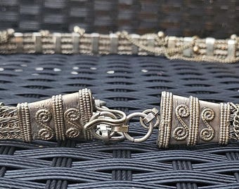Antique Middle Eastern  Tribal / Yemeni from Hadramaut Low Grade Silver Coin Belt ,