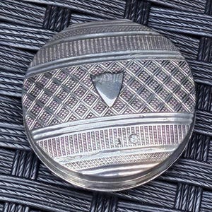 Antique Round Sterling Silver Pill / Snuff Box Marked
