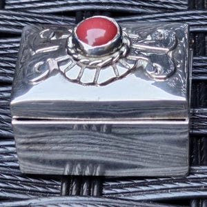 Antique Solid Silver Pill Box Marked