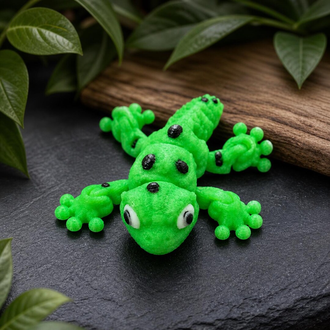 Colorful Gecko | 3D Printed Flexi | Glow-in-the-dark Option - Etsy