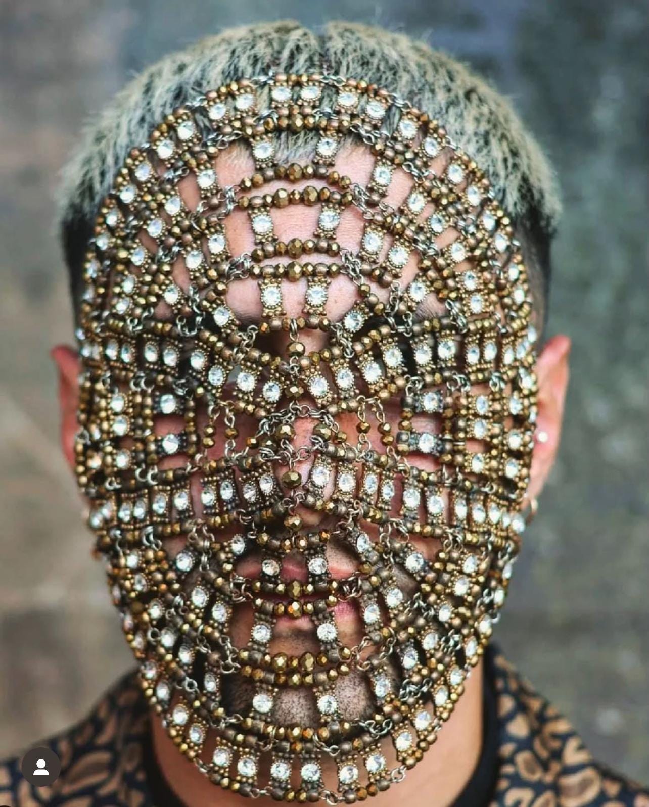 Full Face Metal Mask - Face Chain Accessory - Party/club