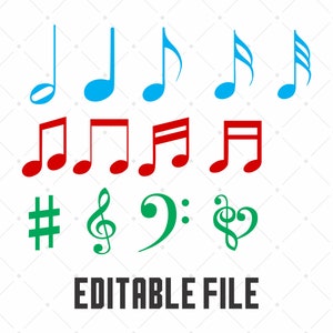 Music Notes Svg, Musical Notes Clipart, Music Note Svg Bundle, Musical ...