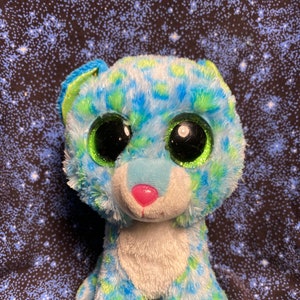 Ty beanie boos leona blue cheap leopard regular plush