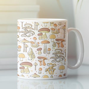 Mushroom Pattern Coffee Mug Gift, Mycology Gift Ideas, Gifts for Mycologists, Mushroom Mugs, Cute Mushroom Mug Ideas, Forage, Mushrooms