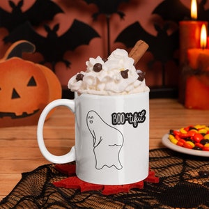 Bootiful Ghost Halloween Coffee Mug Gift, Halloween Coffee Mugs, Spooky Mugs, Spooky Gifts, Ghosts, Pumpkins, Gifts for Friends, Halloween