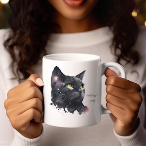 Cosmic Cat Mug, Galaxy Cat Coffee Mug, Space Lover Gift, Cute Cat Lover Mug, Astrology Coffee Cup, Cat Themed Kitchenware, Funny Gift