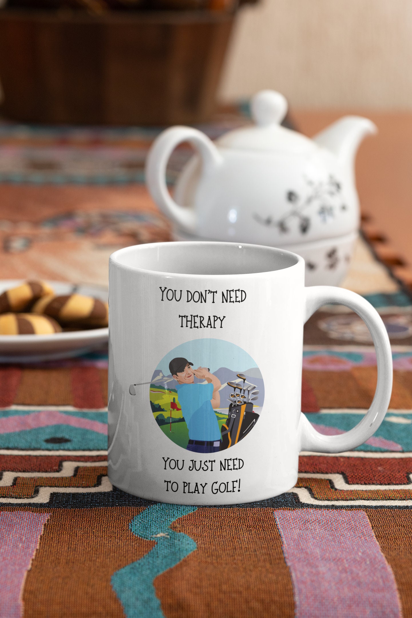 You Don't Need Therapy You Just Need To Play Golf Coffee Mug, Gifts for Golfers, Gift for Golf Lovers, Golf Coffee Mug, Golfing Sport Mug