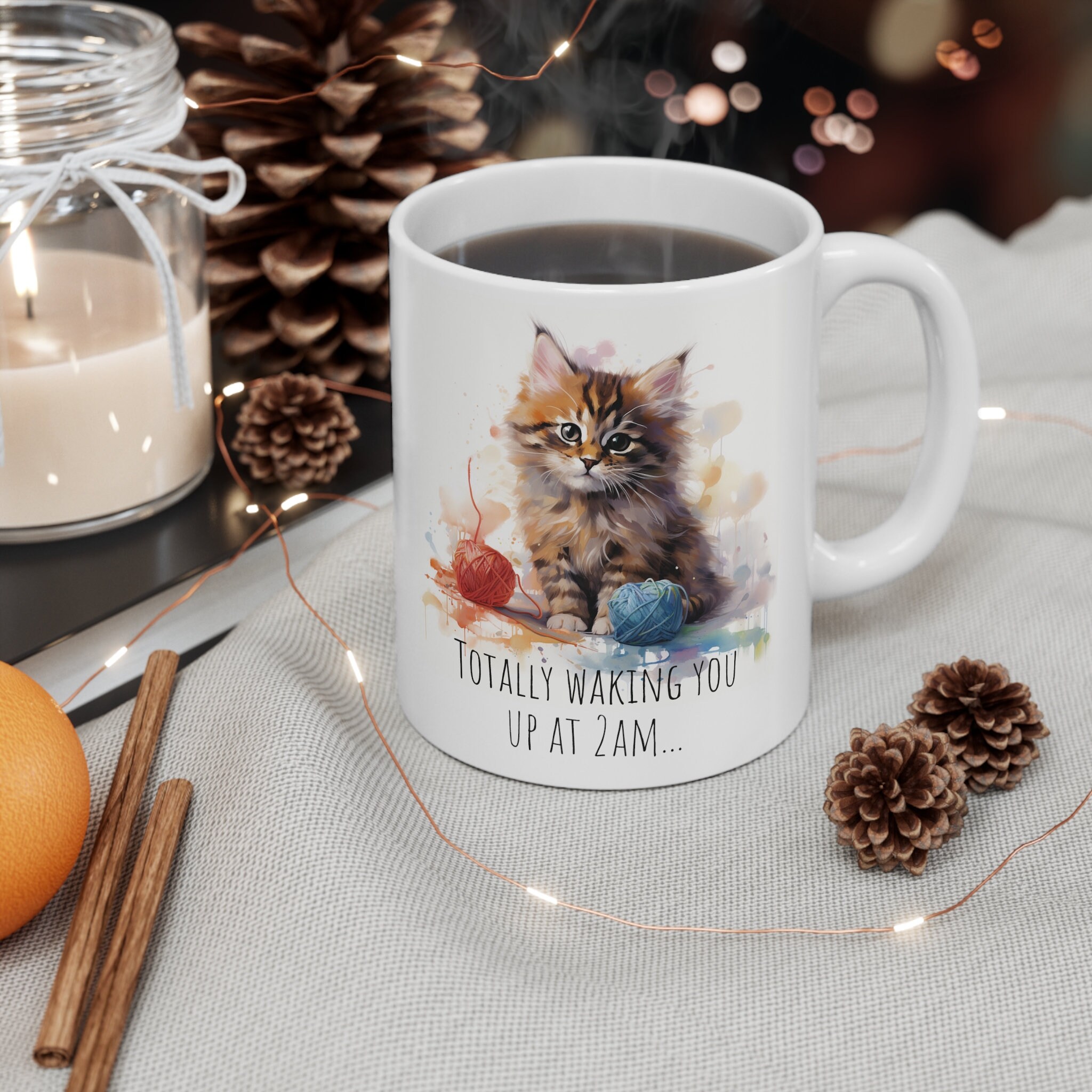 Tazza Da Caffè Gatto Con Cucchiaio E Coperchio - Tazza In Ceramica Per Bevande Calde/Fredde, Regalo Per Amanti Gatti