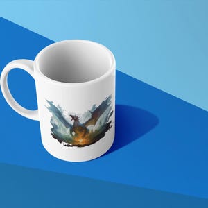 Dragon Coffee Mug, Dungeons and Dragons Mug, Ceramic Mug, Dragon Art Mug, Fantasy Gift, Novelty Mug, Nerdy Coffee Mug, Gamer Gift