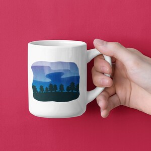 Aurora Borealis Tasse, 11 Unzen, Artsy Kaffeetasse, Nordlichter Trinkgefäß, einzigartige Teetasse, bunte Wassertasse, Nordlichter, Outdoorsy Tasse