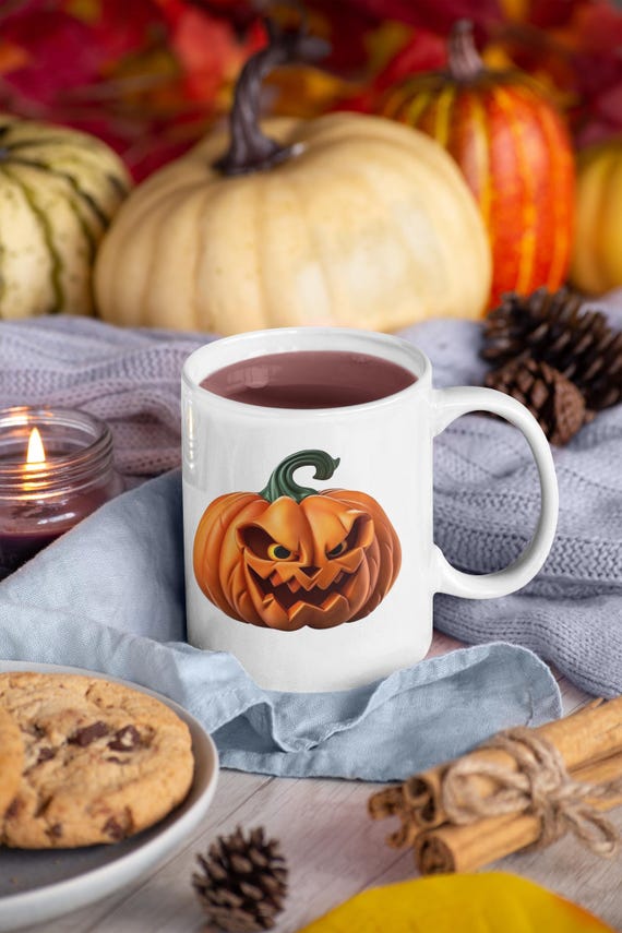 Taza De Cristal Con Forma De Calabaza - Diseño Halloween Y Otoño - Naranja, Con Asa - Para Café, Té O Decoración