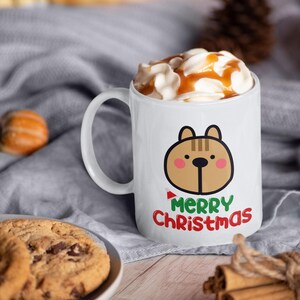 Christmas Ceramic Mug, Santa Clause Holiday Gift, Festive Coffee Cup, Christmas Gift Idea, Seasonal Drinking Mug, Xmas Celebration Cup
