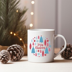 Frohe Weihnachten Becher | Feiertagskaffeetasse, Wintergeschenk, Familientreffen, Weihnachtsdekor, heiße Kakaotasse, Weihnachtsgeschenke, Feiertagsbecher