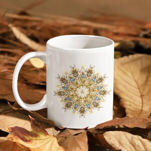 Bohemian Elegance Mug, Floral Artistic Coffee Cup, Perfect Gift for Tea Lovers, Home Decor, Unique Birthday Present, Beautiful Design