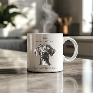 Tazza divertente con cane, tazza da caffè in ceramica da 11 once per gli amanti dei cani, regalo per i proprietari di animali domestici, regalo divertente per la mamma di un animale domestico, tazza da caffè con design di cane
