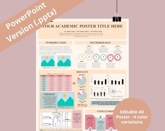 Academic Scientific Research A0 Poster PowerPoint editable template Vertical