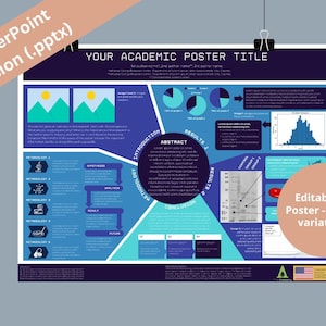 Academic Scientific Research A0 Poster PowerPoint editable template horizontal