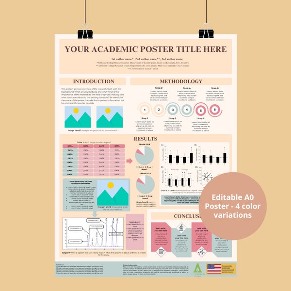 Academic Scientific Research A0 Poster Canva editable template