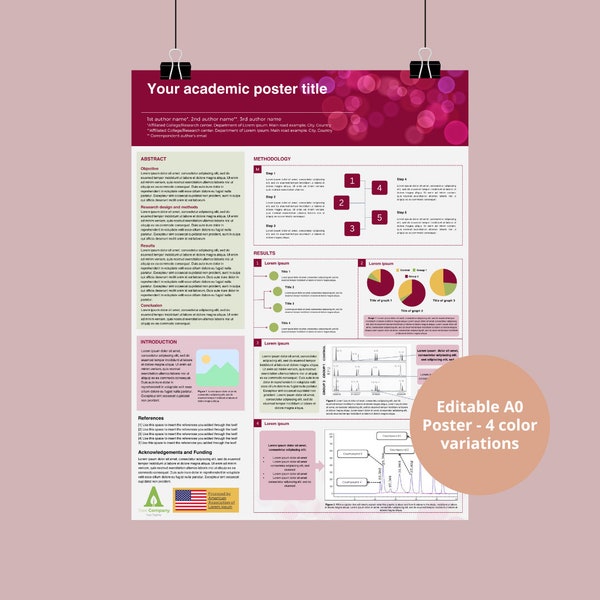 Academic Scientific Research A0 Poster Canva editable template