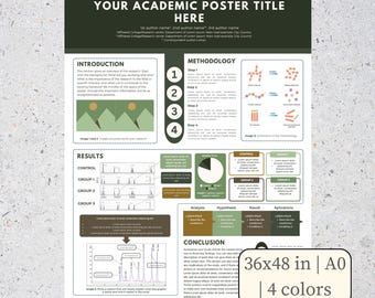 Editable A0 Scientific Research Poster Template – Canva | Custom Sizes Available