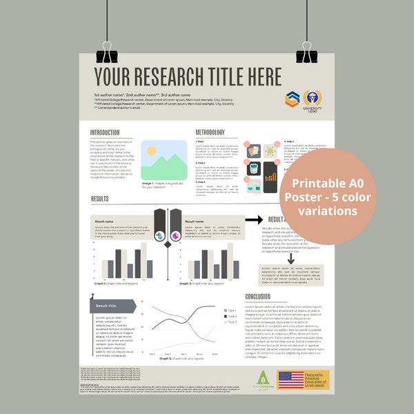 Academic Scientific Research A0 Poster Canva editable template