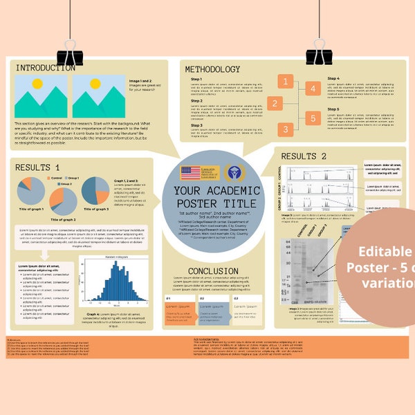 Akademische wissenschaftliche Forschung A0 Poster Canva bearbeitbare Vorlage