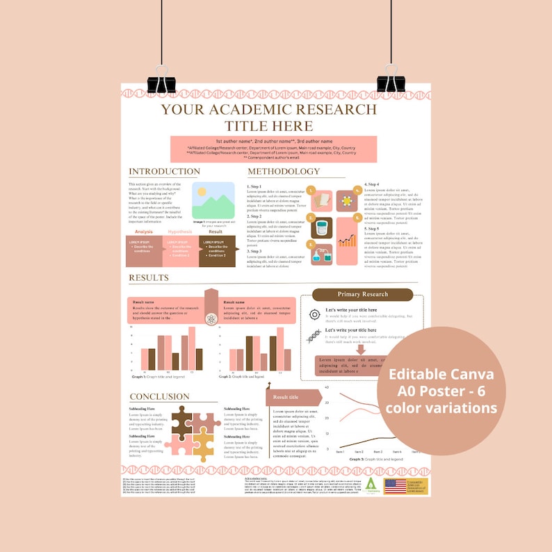 Academic Scientific Research A0 Poster Canva Editable Template A0 - Etsy