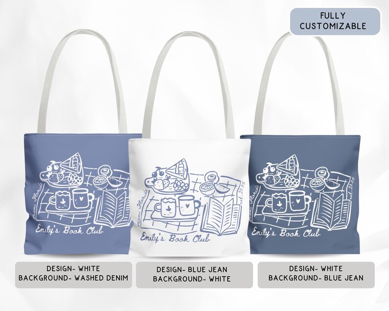 Personalized Book Club Bachelorette Totebag, Bookish Bride Girls Weekend Trip Bags, Coffee and Books Bridalparty Favors Welcome Bag Gift image 5
