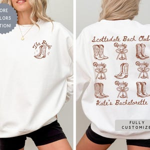 Personalized Scottsdale Bach Sweatshirt, Custom Western Bachelorette Bridal Party Favors, Cowgirls & Cocktails Social Club,Nash Bash Sweater