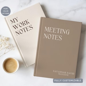 Personalized Name Work Notebook, Custom Office Employee Hardcover Journal, Coworker Appreciation Meeting Book, Office Manager Notes Gifts