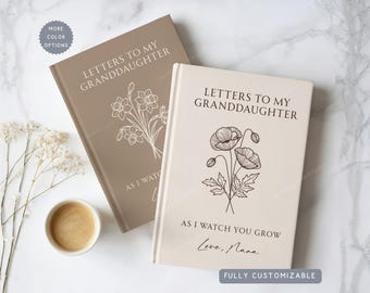Personalized Name Letters To My Granddaughter Hardcover Journal, Grandchildren Memory Notebook from Grandma Nanna Grandchild Birthday Gift