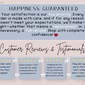 The image is a collage of customer reviews and testimonials for a product, highlighting the satisfaction guarantee and the quality of the product.