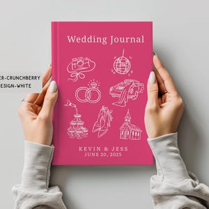 Personalized Wedding Hardcover Notebook, Engagement Journal Gift For Future Bride,Custom Couple Name Newly Engaged Bridal Shower Memory Book image 9