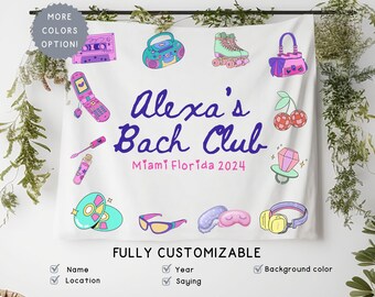Custom Y2K Themed Bachelorette Bridal Party Banner, Y2K Bride 90s Baby Decorations Tapestry, Bride Photo Backdrop, Fiesta Bridal Shower Sign