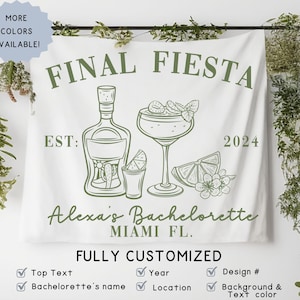 Custom Location Bach Final Fiesta Beach Bride Photo Wedding Backdrop Tapestry Bachelorette Party Decor, Last Toast on Coast Bach Wall Banner