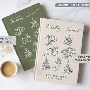 Personalized Wedding Hardcover Notebook, Engagement Journal Gift For Future Bride,Custom Couple Name Newly Engaged Bridal Shower Memory Book image 4