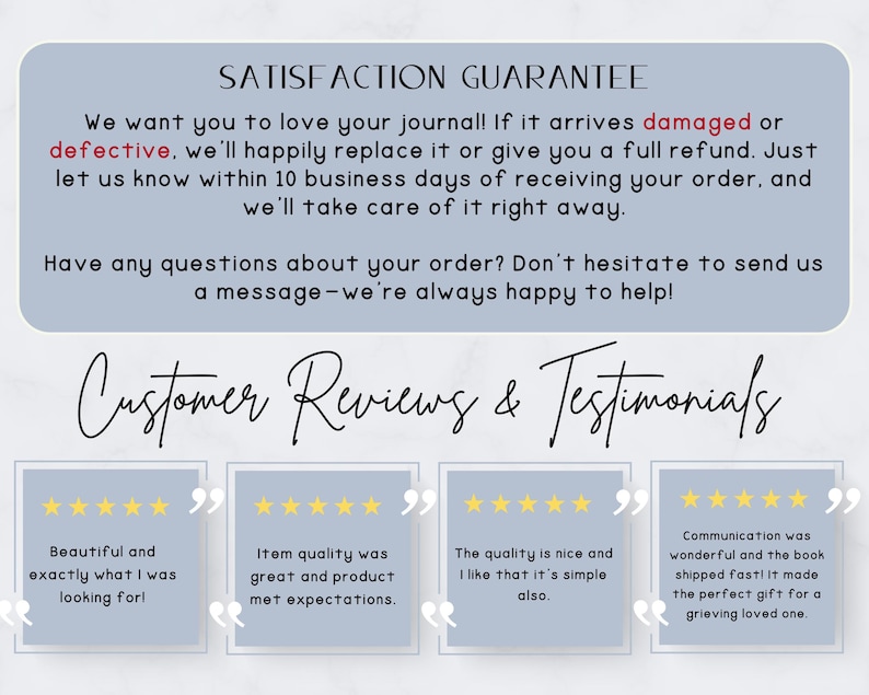 a collection of customer reviews and testimonials for a product, with a focus on the satisfaction guarantee. The reviews express positive feedback about the product, highlighting its quality, ease of use, and the joy it brings to the user.