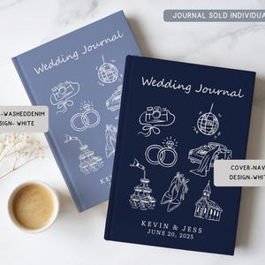 Personalized Wedding Hardcover Notebook, Engagement Journal Gift For Future Bride,Custom Couple Name Newly Engaged Bridal Shower Memory Book image 3