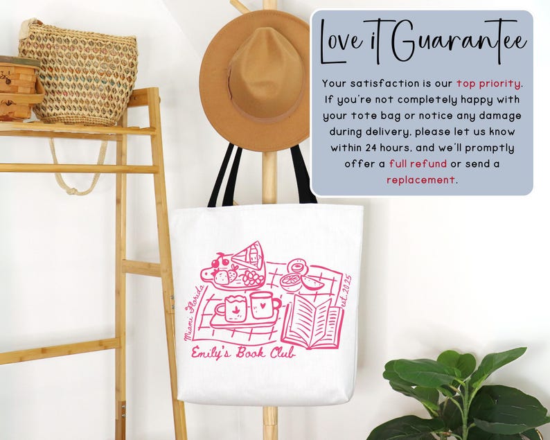 Personalized Book Club Bachelorette Totebag, Bookish Bride Girls Weekend Trip Bags, Coffee and Books Bridalparty Favors Welcome Bag Gift image 6