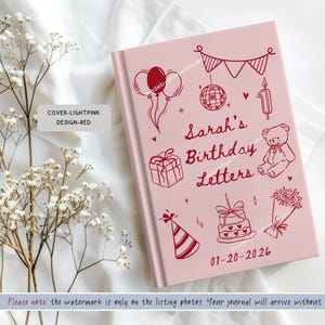 Personalized Kids Birthday Letters Hard Cover Journal, Custom Any Age Teddy Bear Theme Keepsake Memory Notebook,Custom First Bday Guest Book image 3
